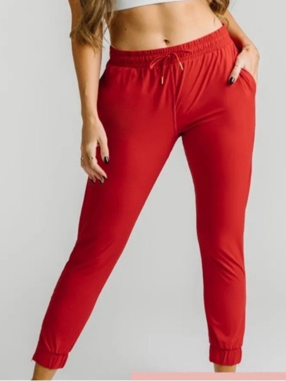ZYIA Everyday Red Drawstring Joggers NWT